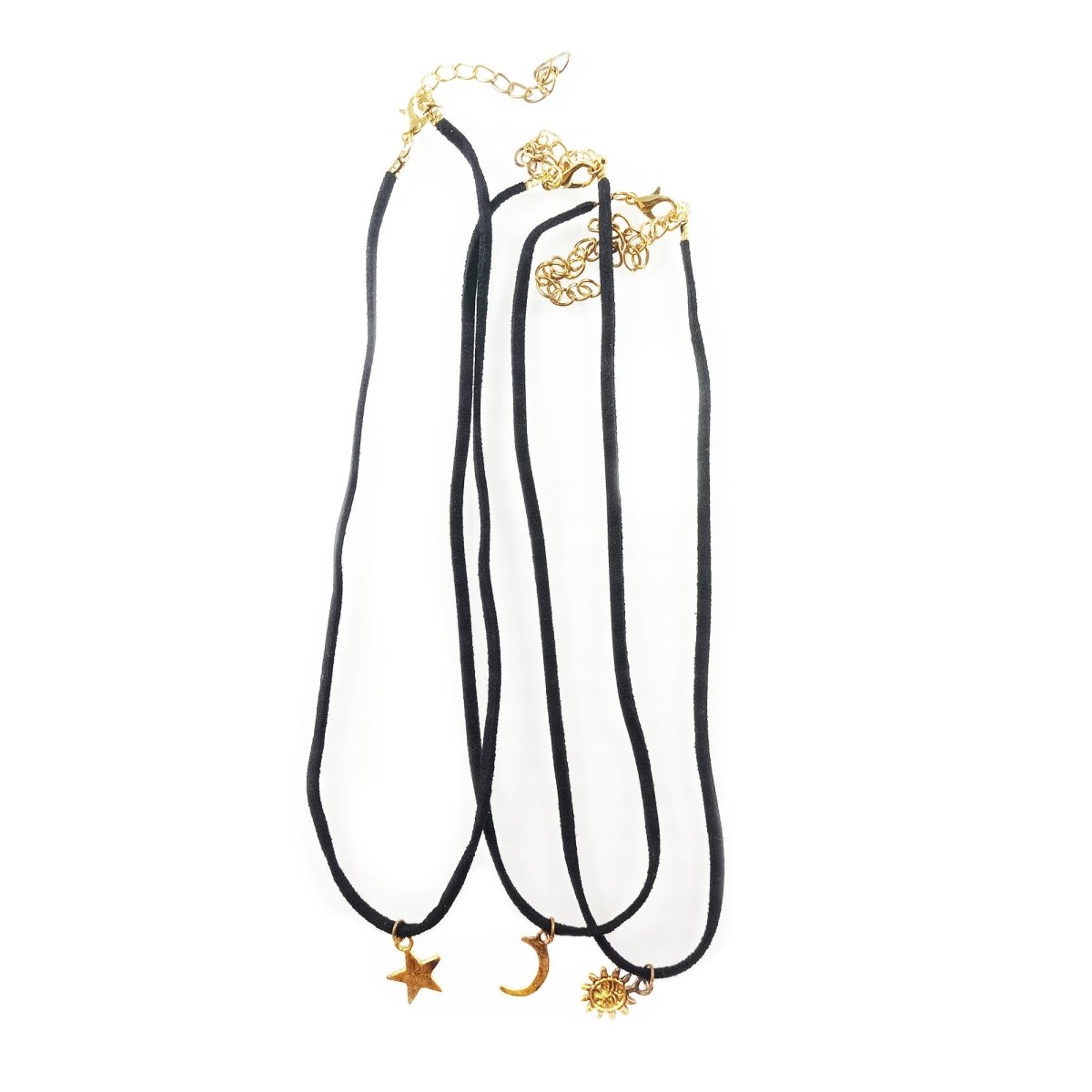 42pcs Costume Necklaces Tarnished Gold Moon Sun Star
