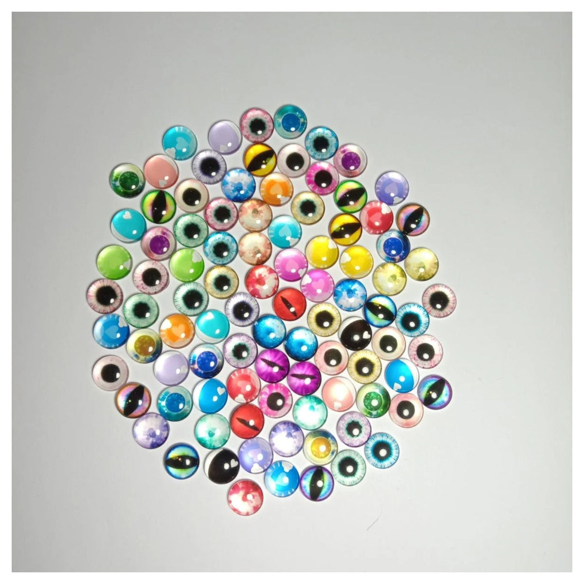 45 Pairs 12mm Half Dome Glass Cabochons Flat Back