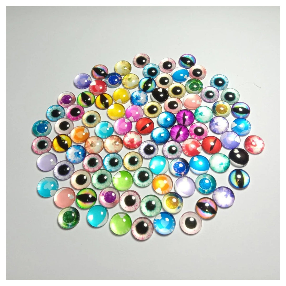 45 Pairs 12mm Half Dome Glass Cabochons Flat Back