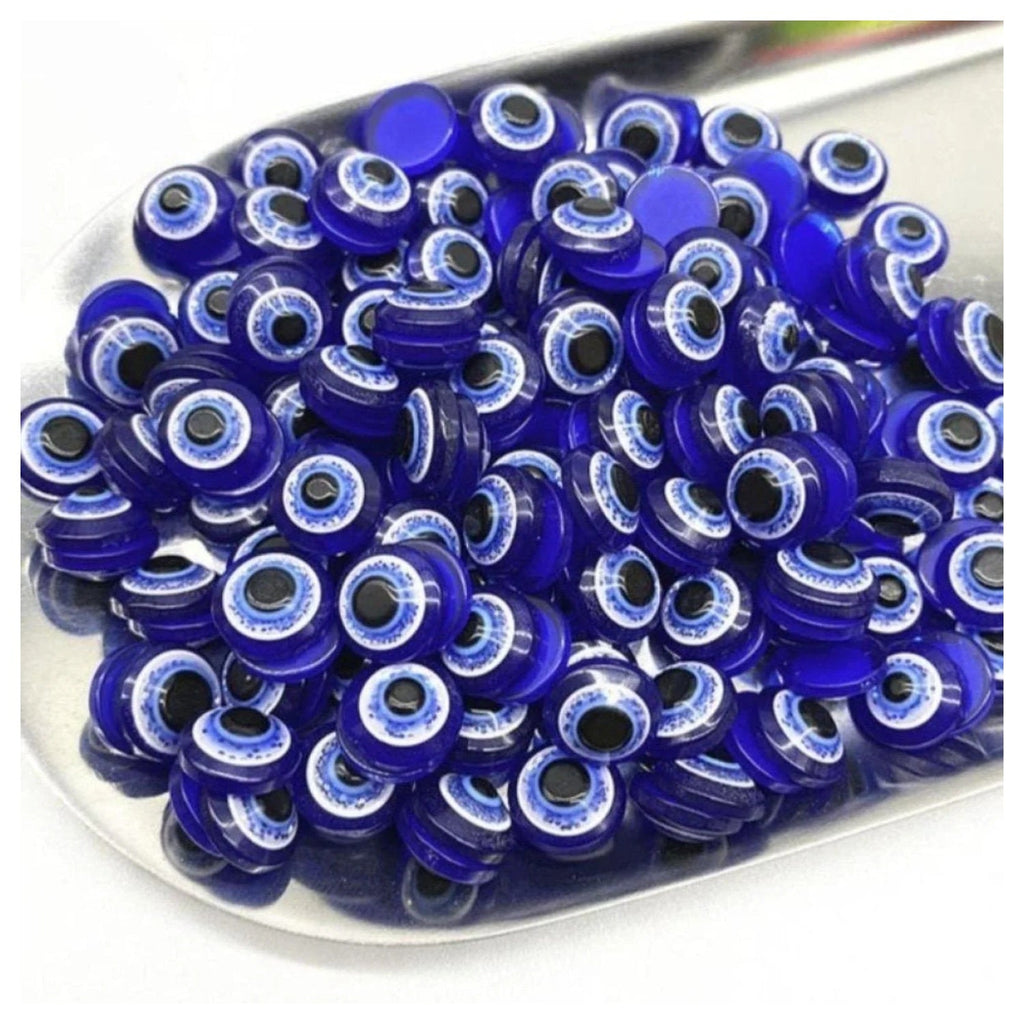 48pcs Oval Resin Plastic Eyes 6/8/10mm Blue White Flat Back – Blue 6mm, Blue 8mm, Blue 10mm