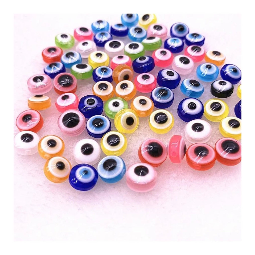 48pcs Oval Resin Spacer Beads Double Sided Eyes