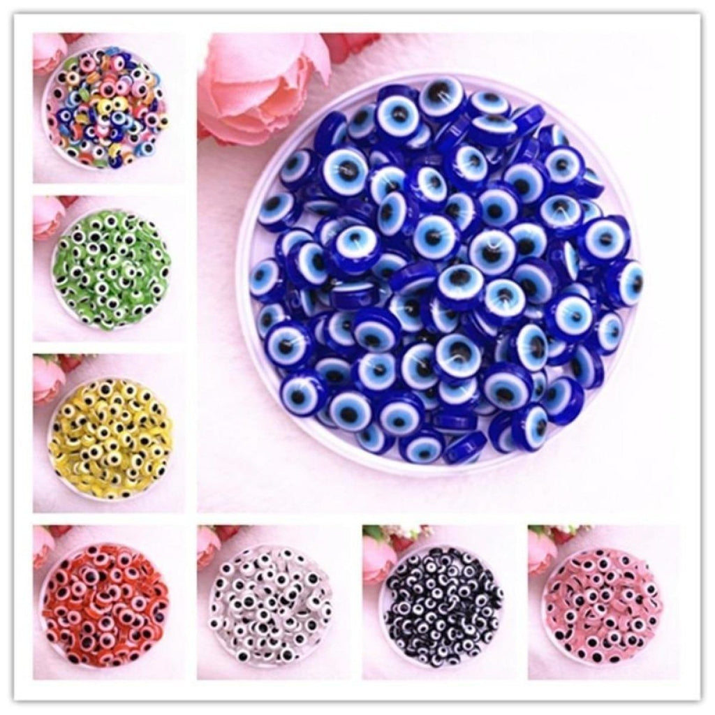 48pcs 8/10mm Resin Spacer Beads Double Sided Eyes