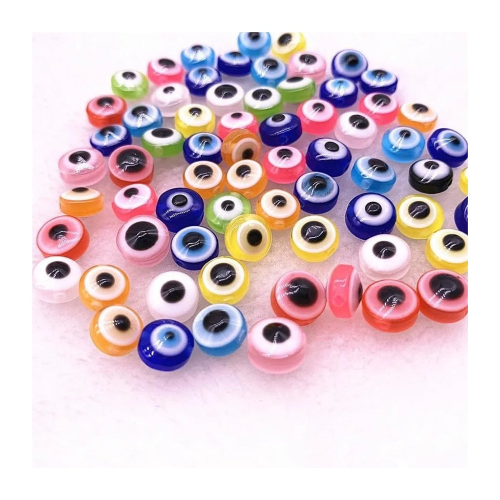 48pcs 8/10mm Resin Spacer Beads Double Sided Eyes