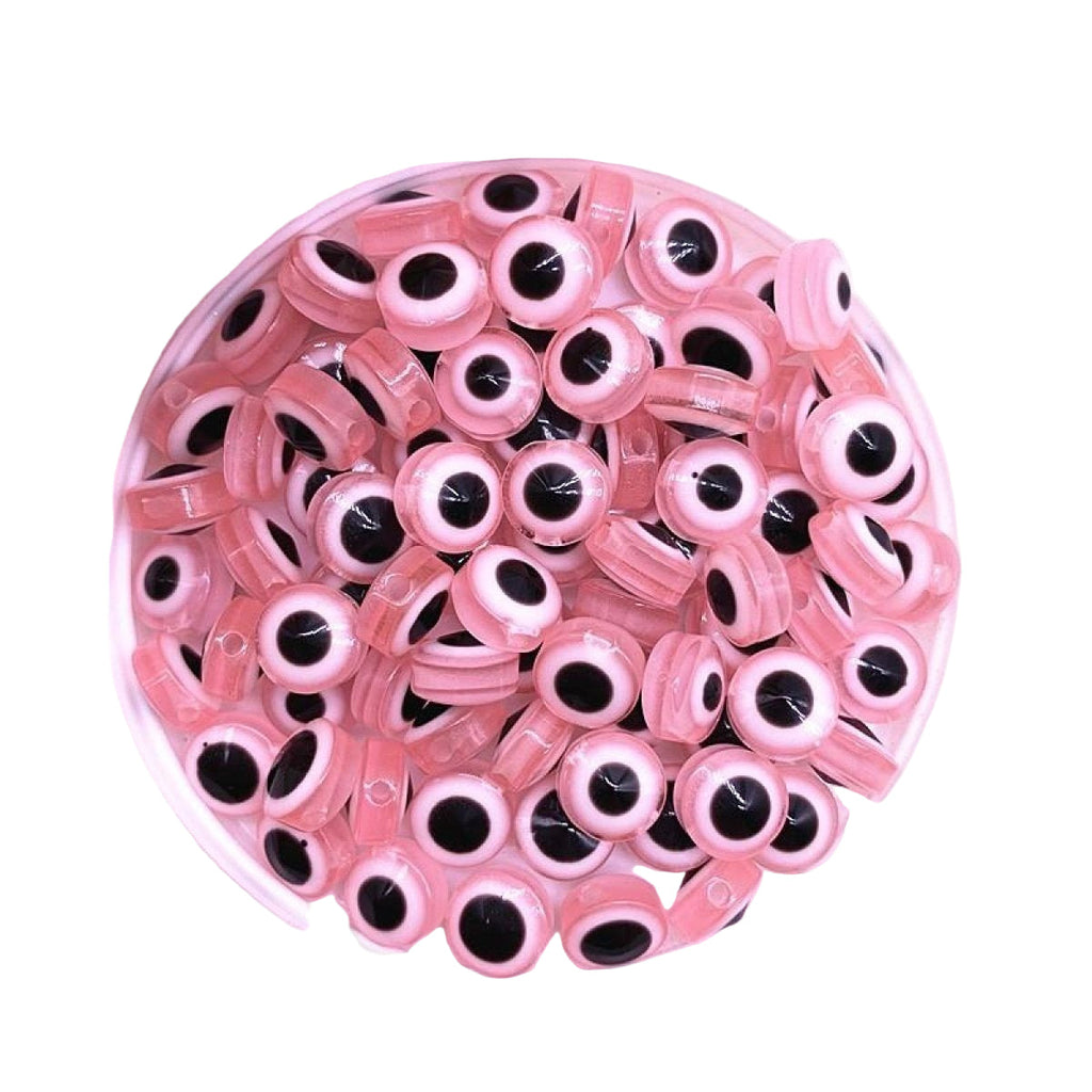48pcs 8/10mm Resin Spacer Beads Double Sided Eyes