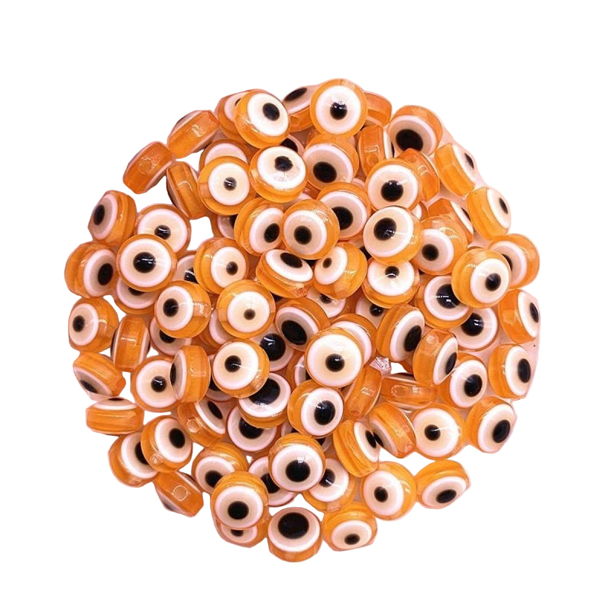 48pcs 8/10mm Resin Spacer Beads Double Sided Eyes