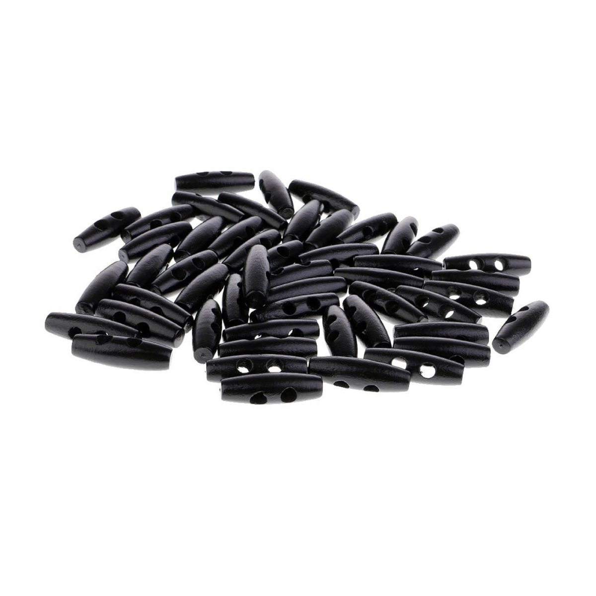 Wood Sewing Horn Toggle Buttons 4pcs or 20pcs – 4pcs / Black, 20pcs / Black