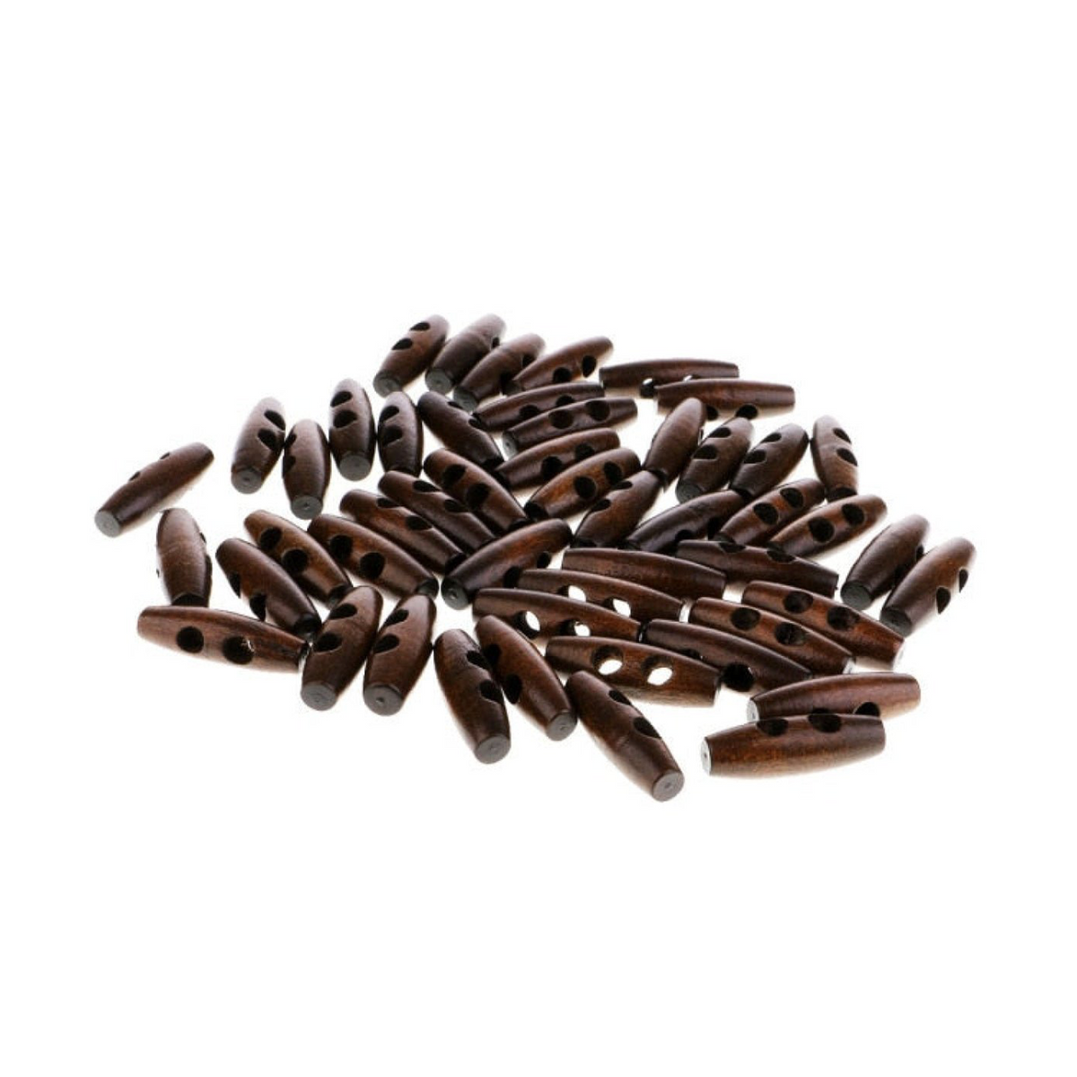 Wood Sewing Horn Toggle Buttons 4pcs or 20pcs – 4pcs / Brown Coffee, 20pcs / Brown Coffee