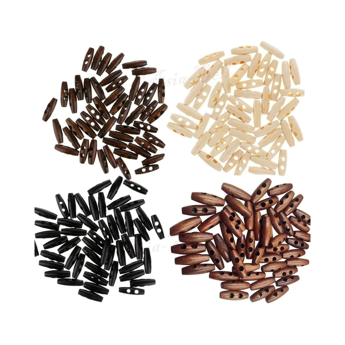 Wooden Horn Toggle Buttons 30x10mm â€“ 2, 10 or 20 Pieces
