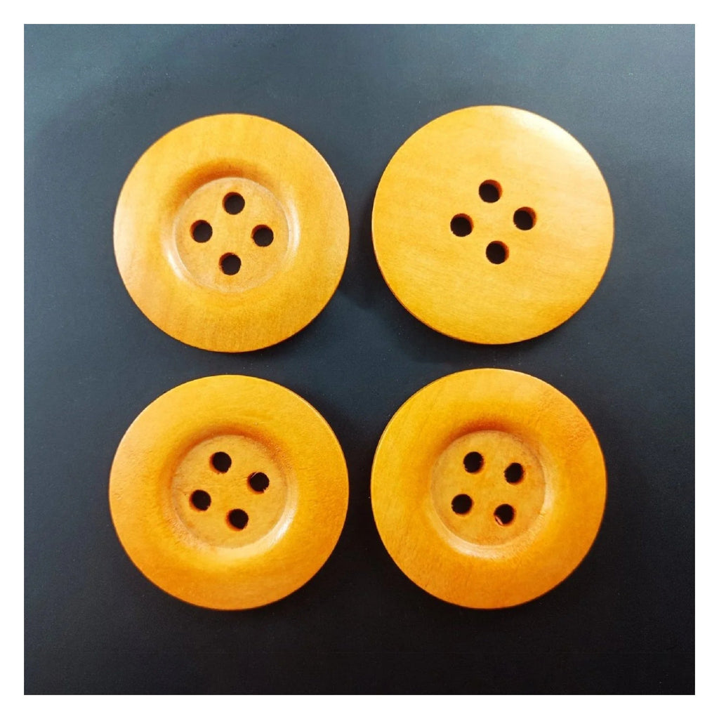 4pcs 50mm Painted Wooden Buttons – 1. Brown