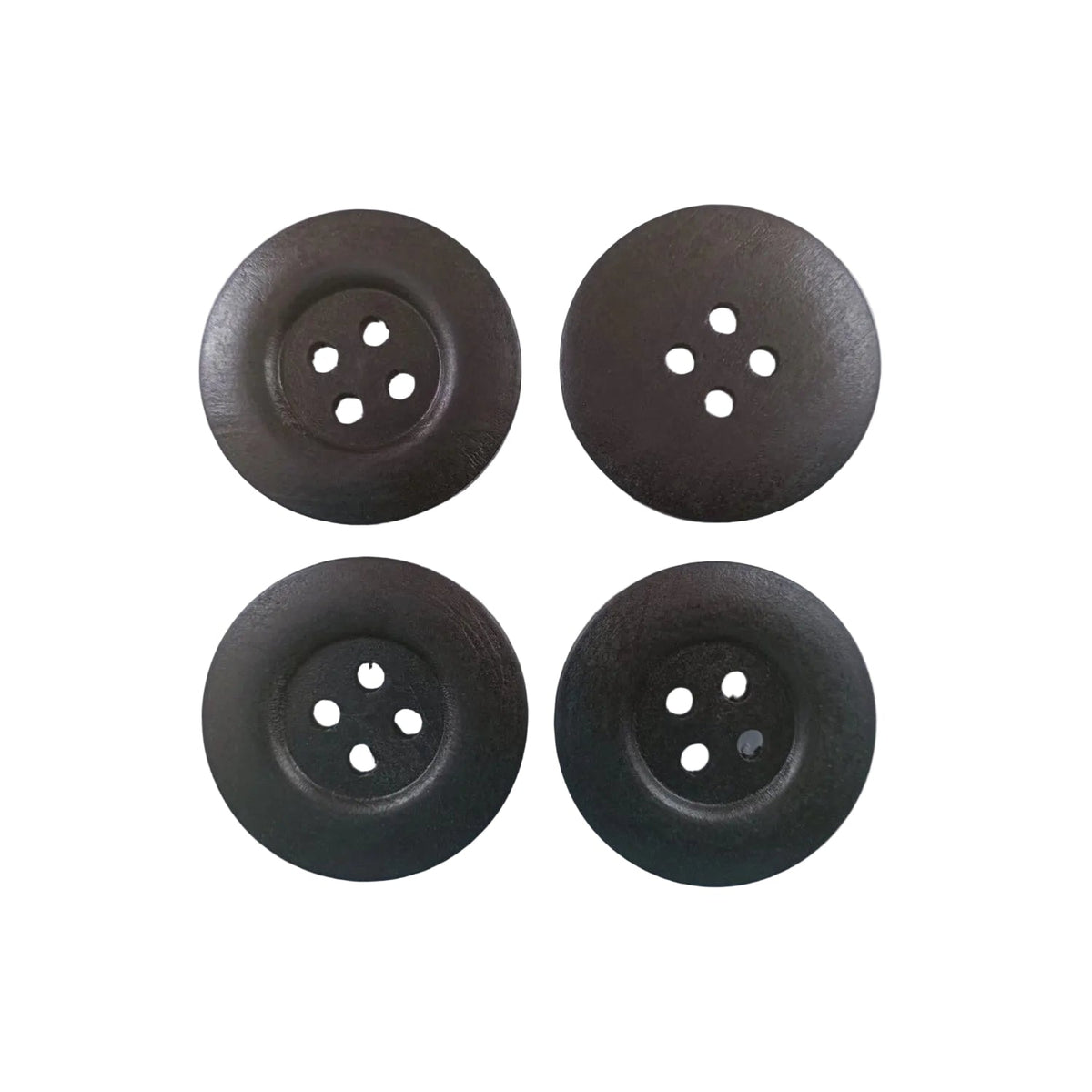 4pcs 50mm Painted Wooden Buttons – 19. Coffee Brown