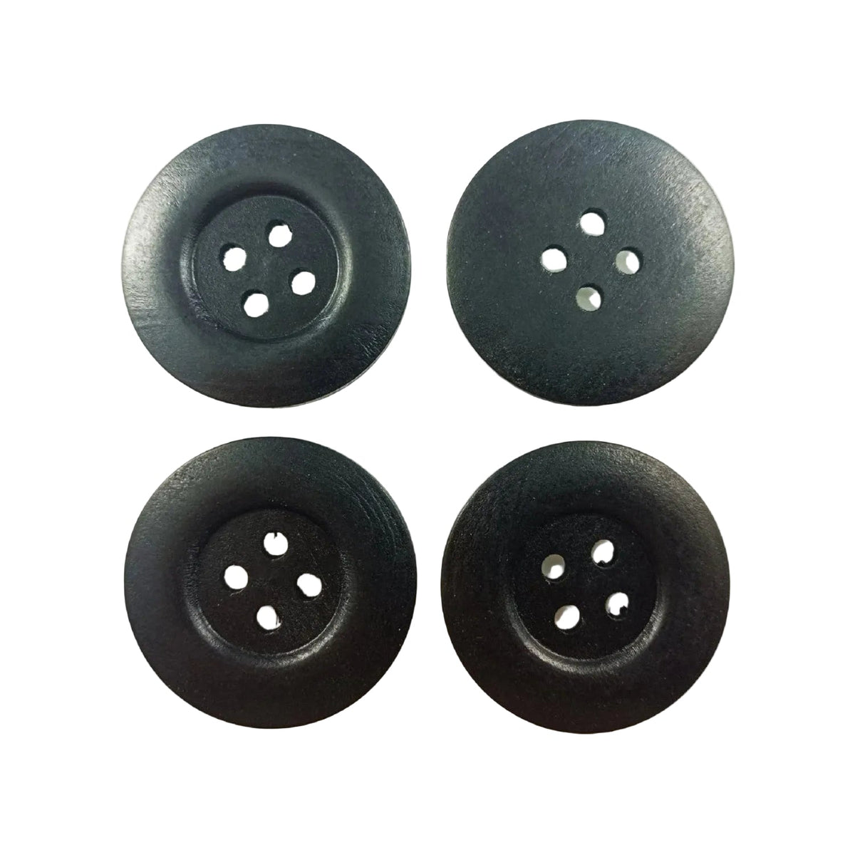 4pcs 50mm Painted Wooden Buttons – 4. Black