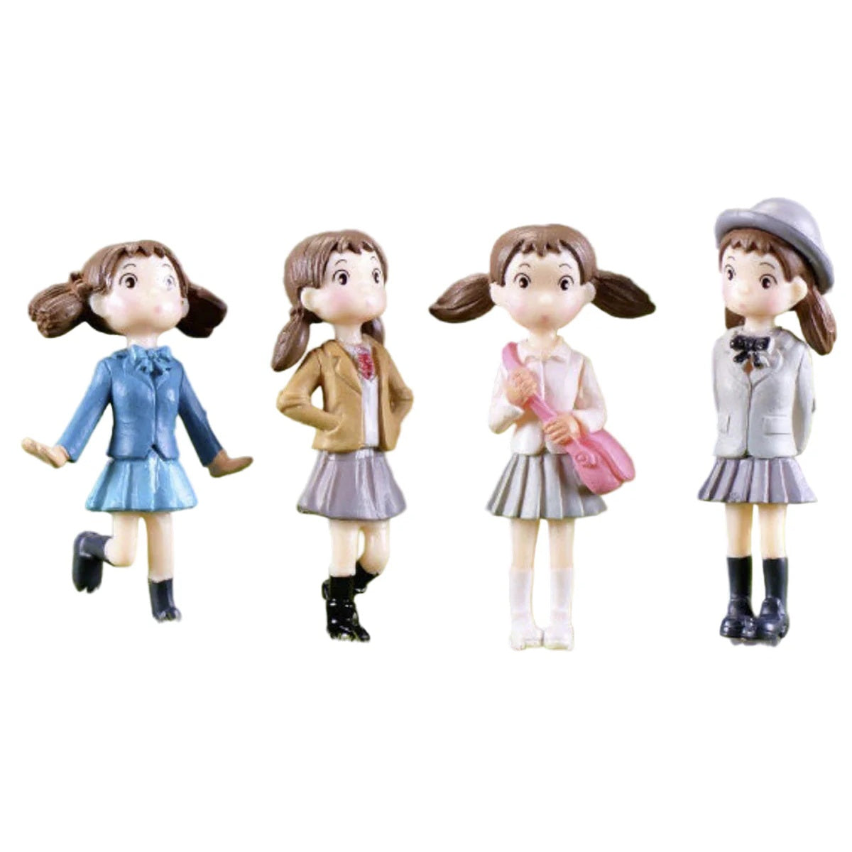 4pcs Mini Resin Girl Figurines 5.3cm