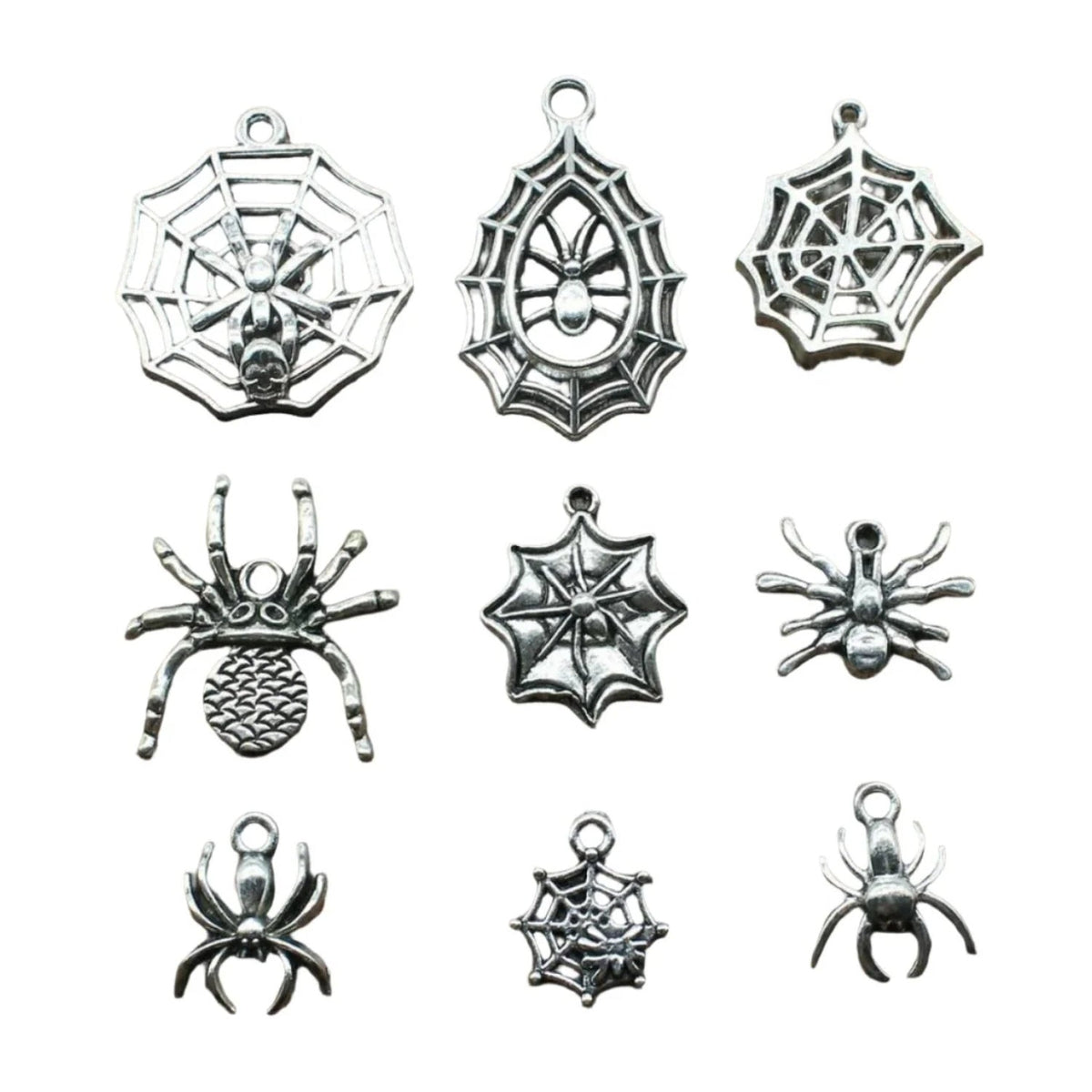 Spider Charms Antique Silver – 4pcs