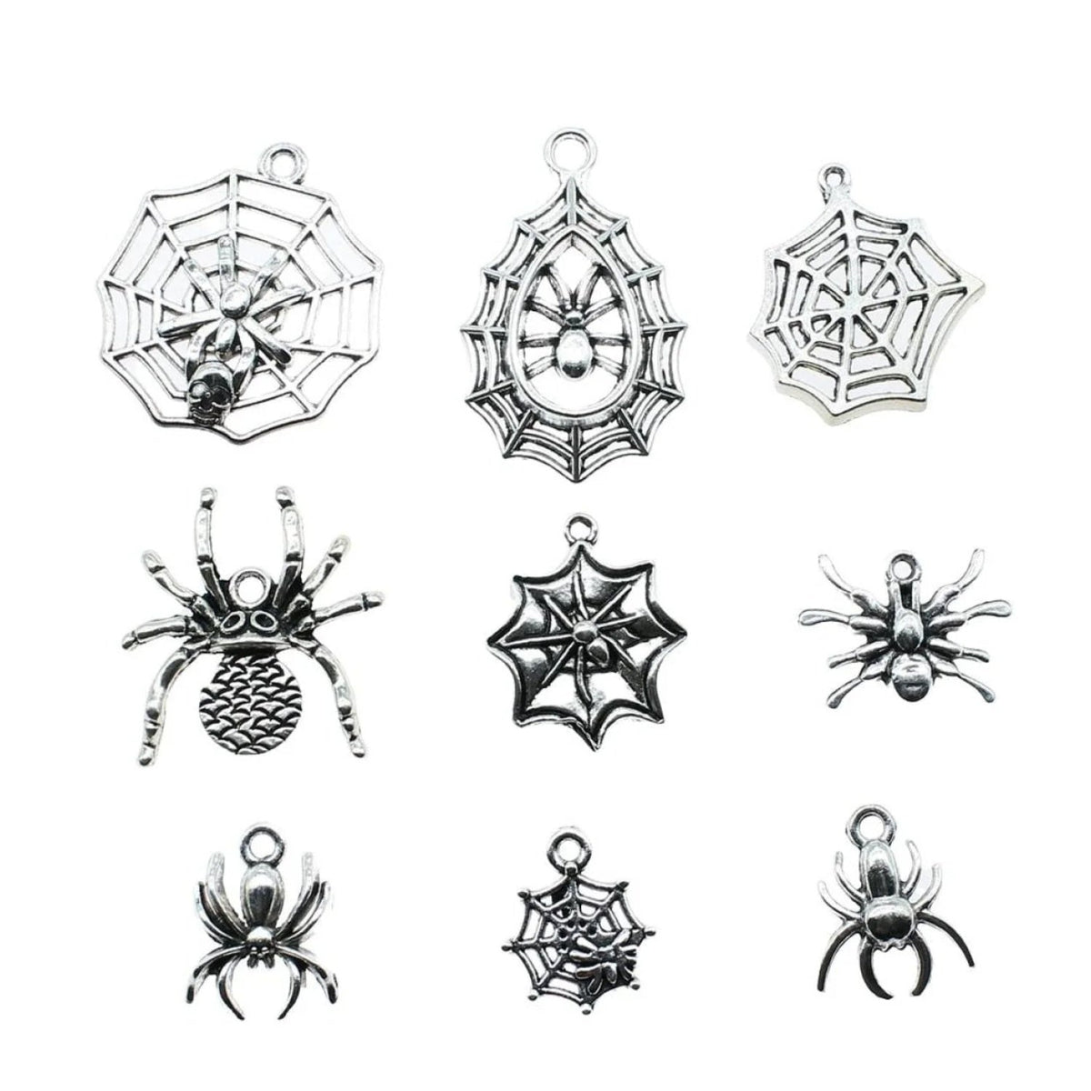 Spider Charms Antique Silver – 4pcs