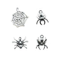 Spider Charms Antique Silver – 4pcs – Mixed