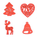 Christmas Tree Ornaments 5-10pcs Wooden Hanging Pendants with String – 4x Red Mixed 1m String