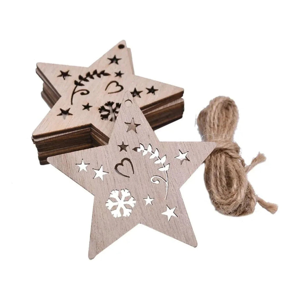 Christmas Wooden Pendant Hanging Ornament with String