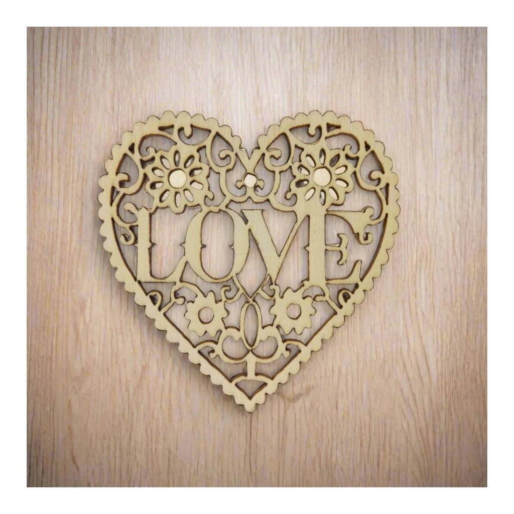 Wooden Heart Laser Cut Forms 80mm with Jute Twine