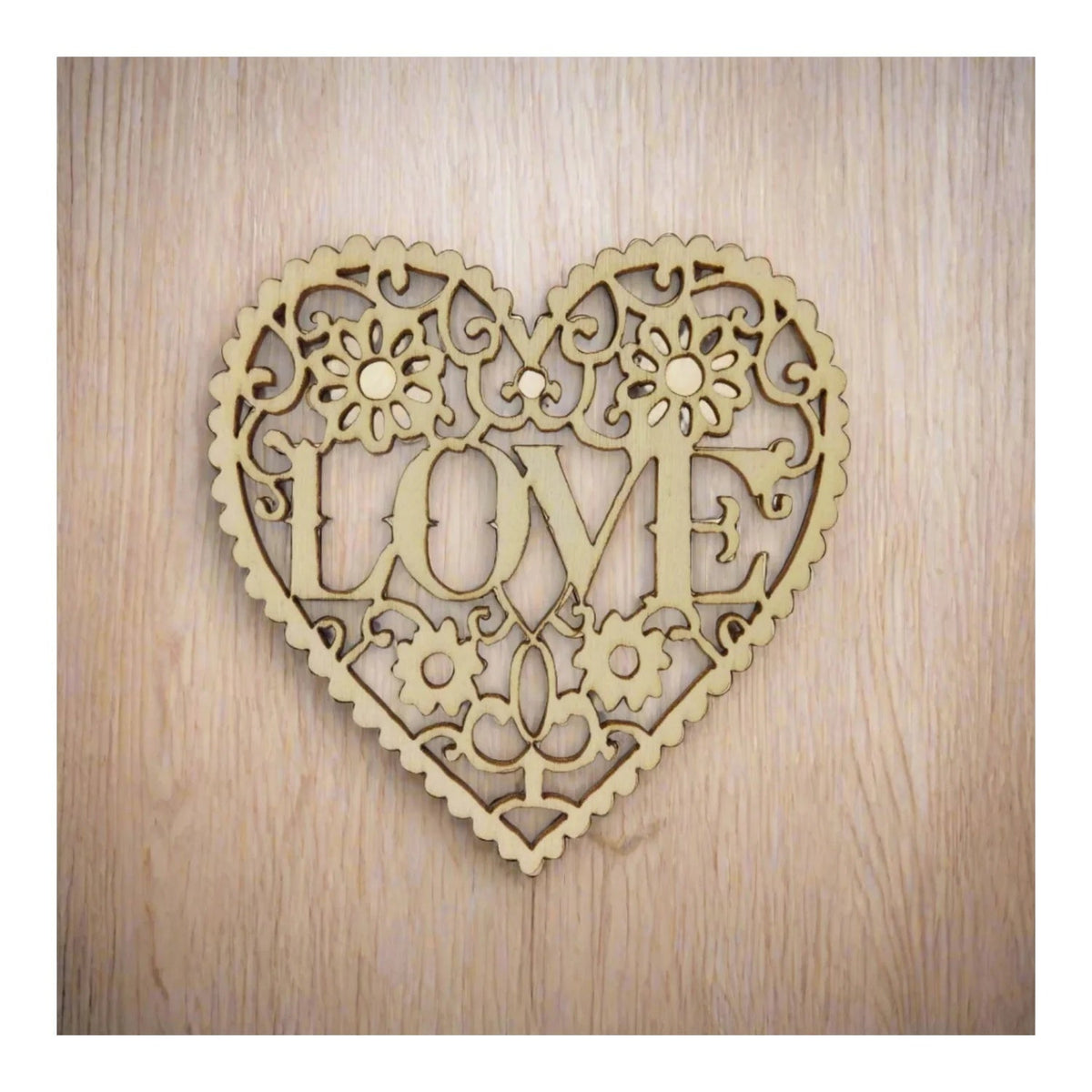 Wooden Heart Laser Cut Forms 80mm with Jute Twine