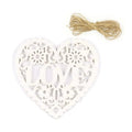 Wooden Heart Laser Cut Forms 80mm with Jute Twine – 5pcs White, 10pcs White