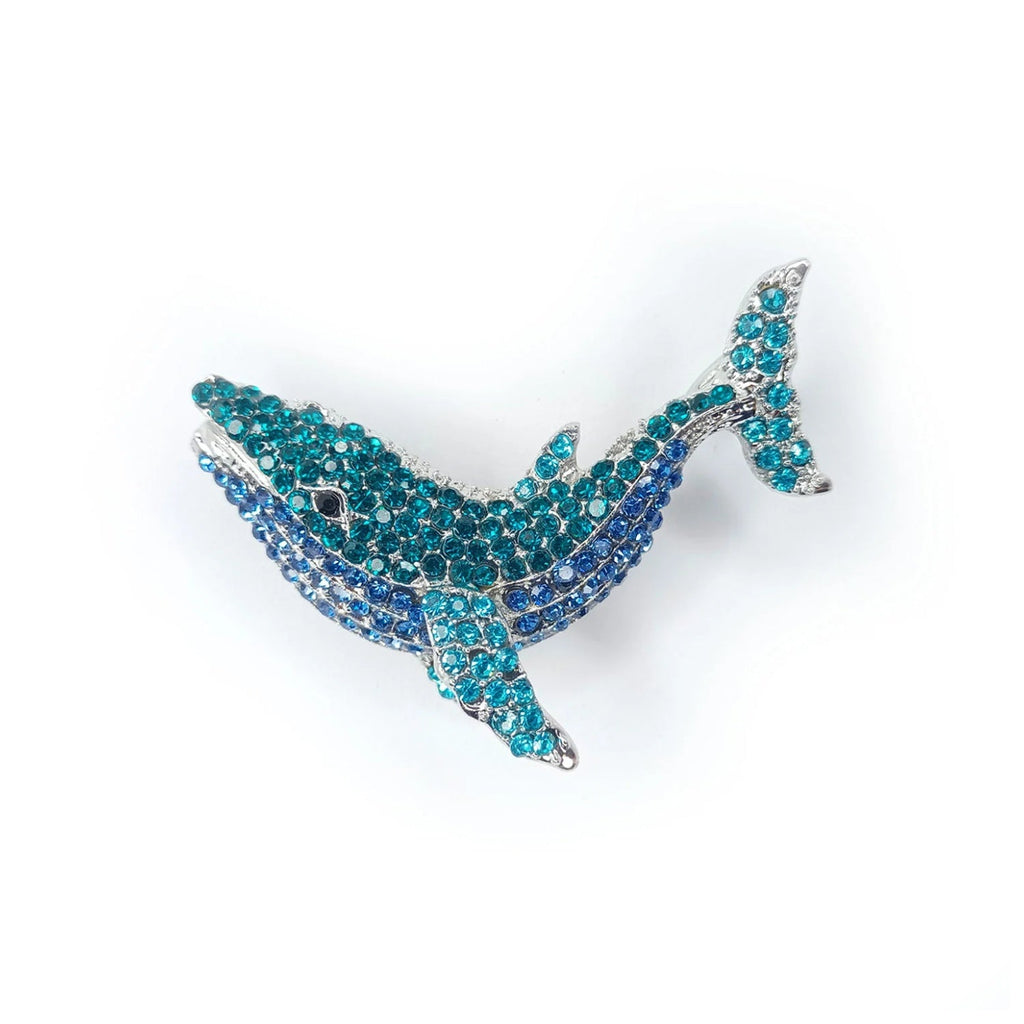 5.5cm Vintage Whale Brooch Pin Backed Dolphin Pendant – Blue