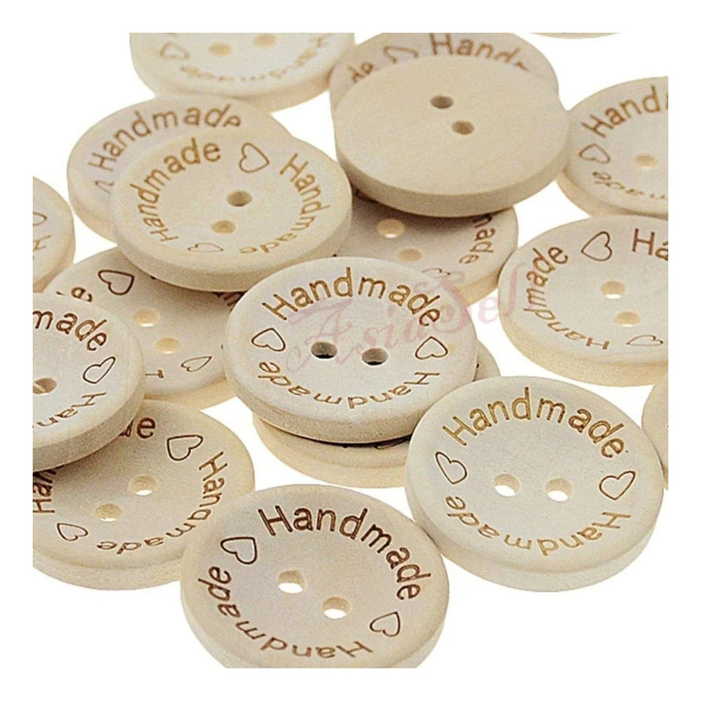 2-Holes Handmade Round Wooden Buttons – 500pcs