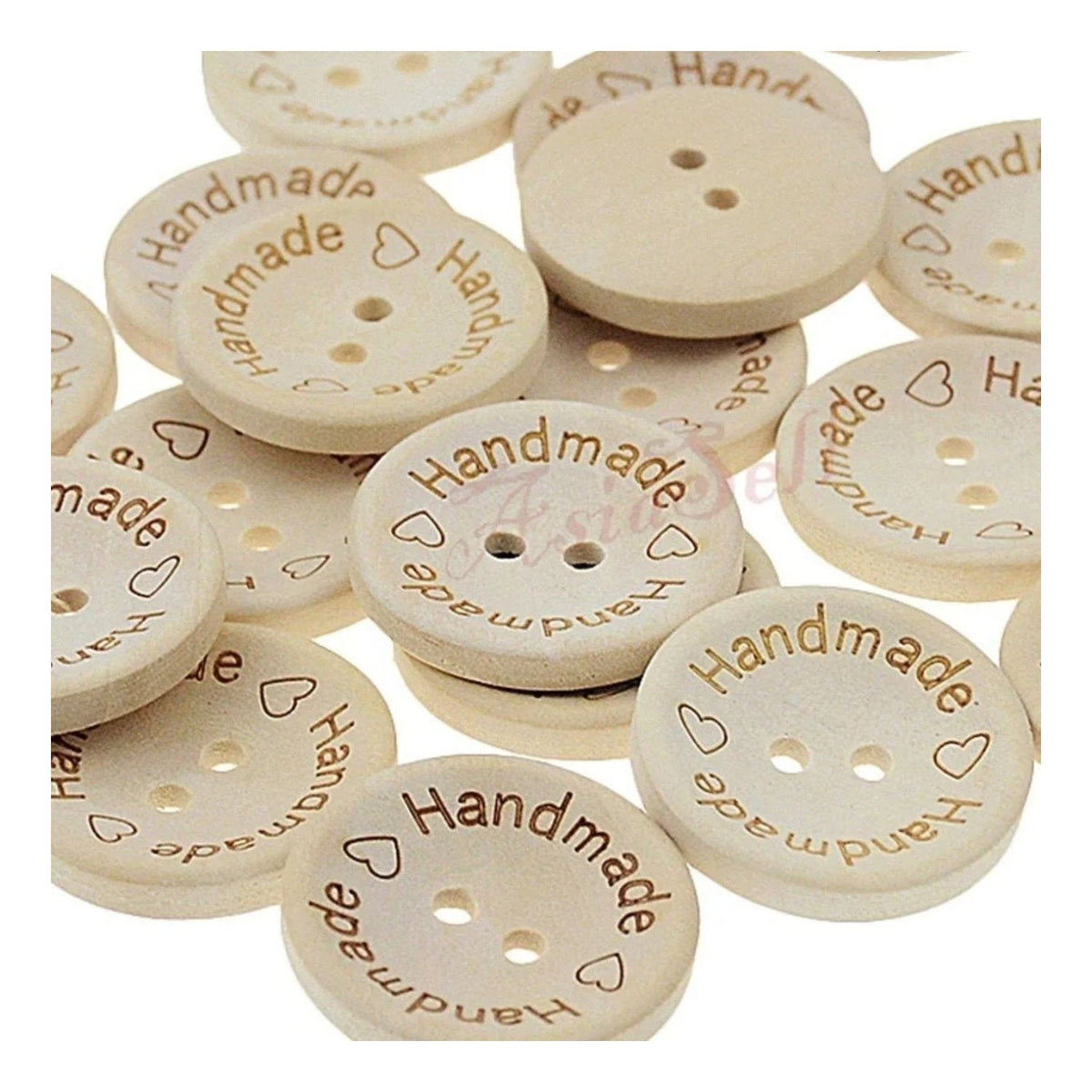 2-Holes Handmade Round Wooden Buttons – 500pcs