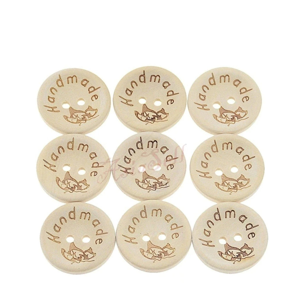 2-Holes Handmade Round Wooden Buttons – 500pcs