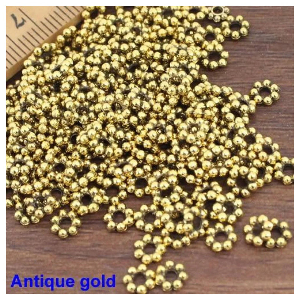 500 pcs 5mm Zinc Alloy Spacer Beads with 2mm Hole – Antique Gold