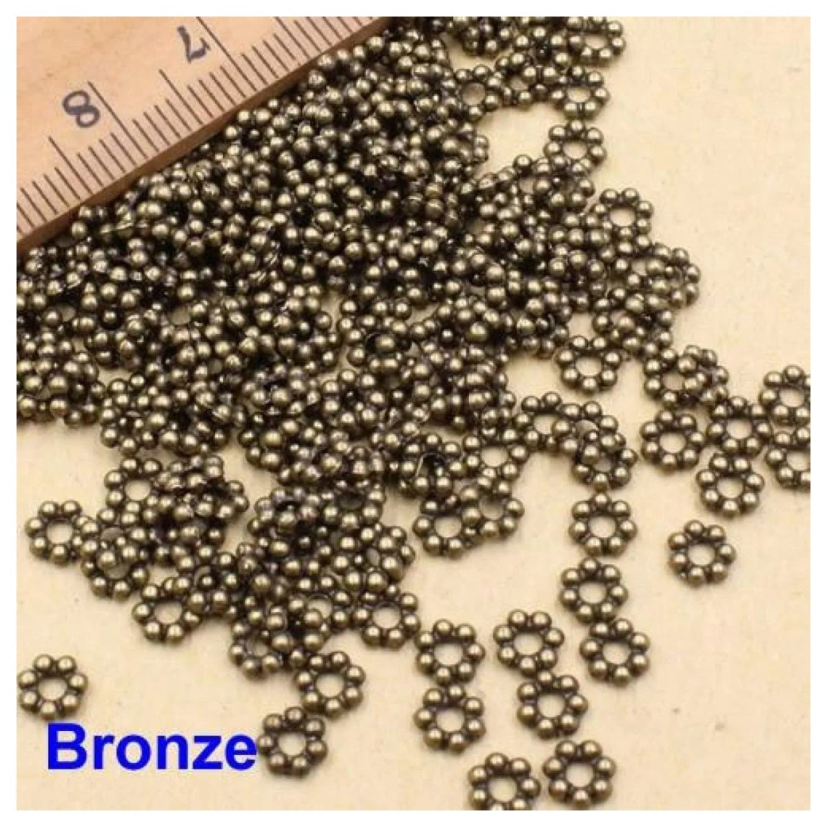 500 pcs 5mm Zinc Alloy Spacer Beads with 2mm Hole – Bronze