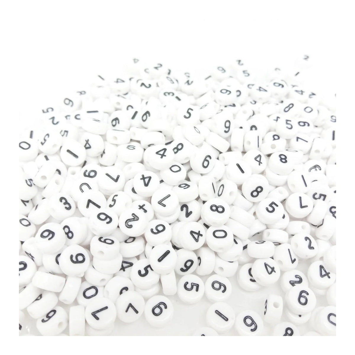 500 Numbers Spacer Beads DIY Black on White