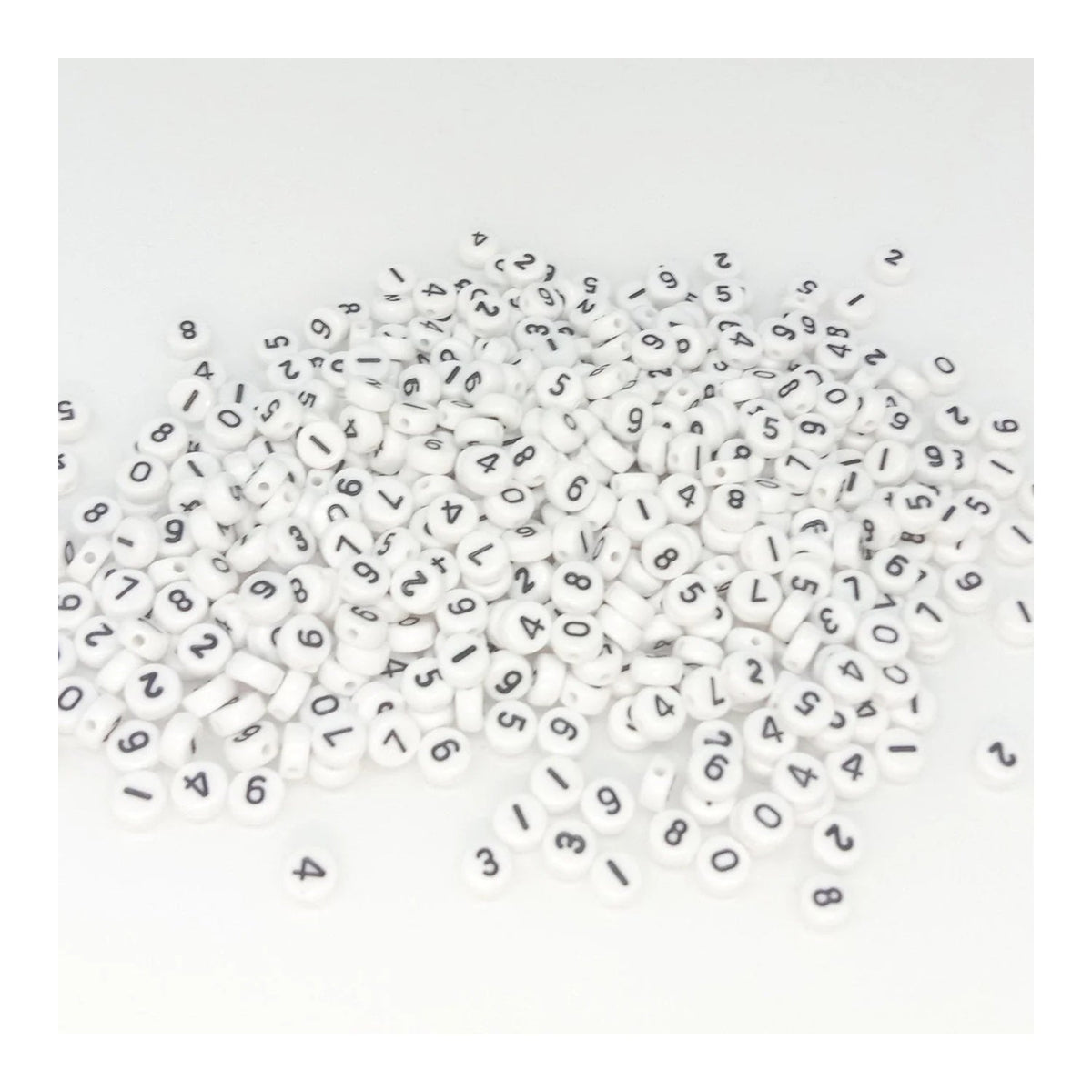 500 Numbers Spacer Beads DIY Black on White