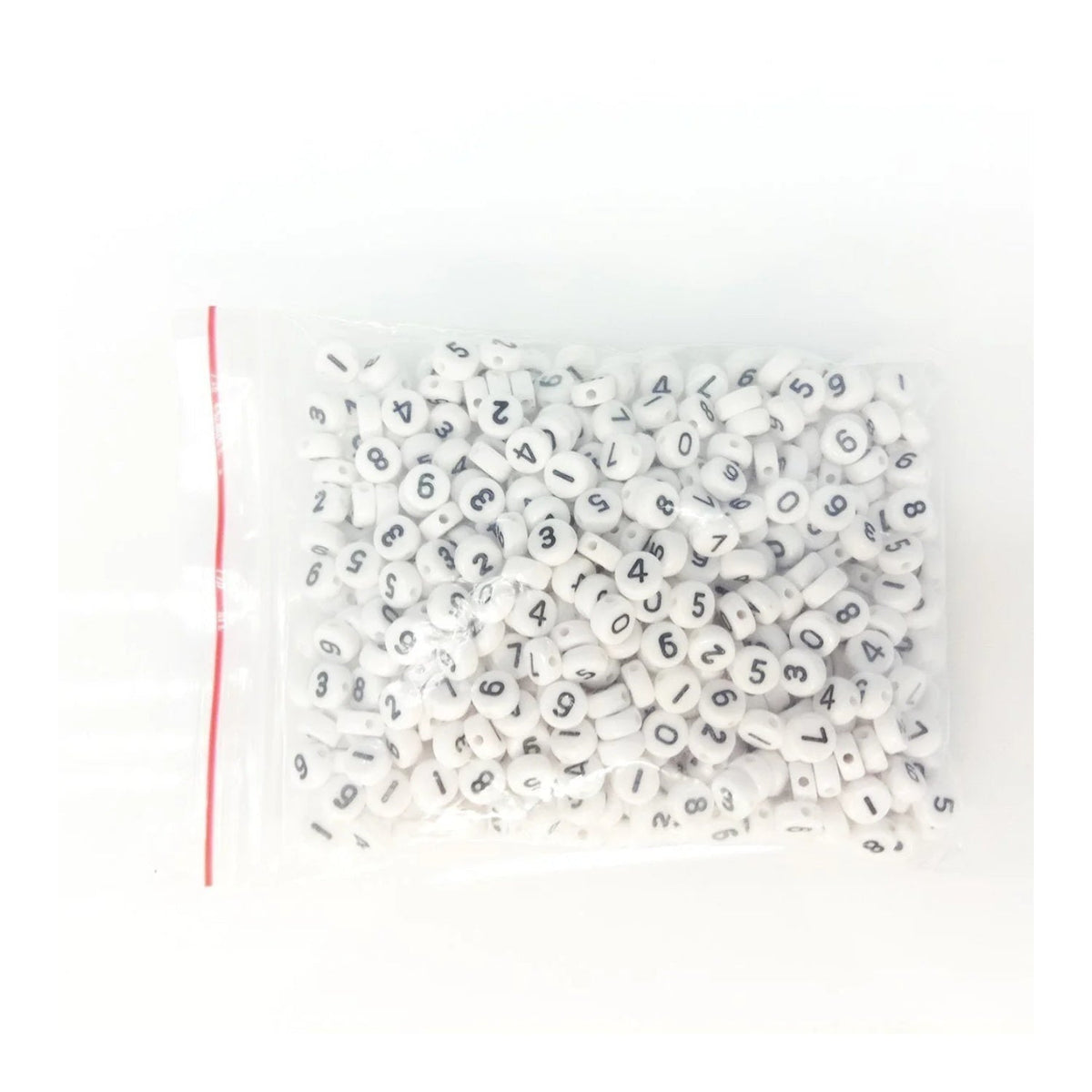 500 Numbers Spacer Beads DIY Black on White
