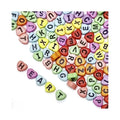 500pcs 4x7mm Mixed Colour Acrylic Letter Beads – Black on Multicoloured