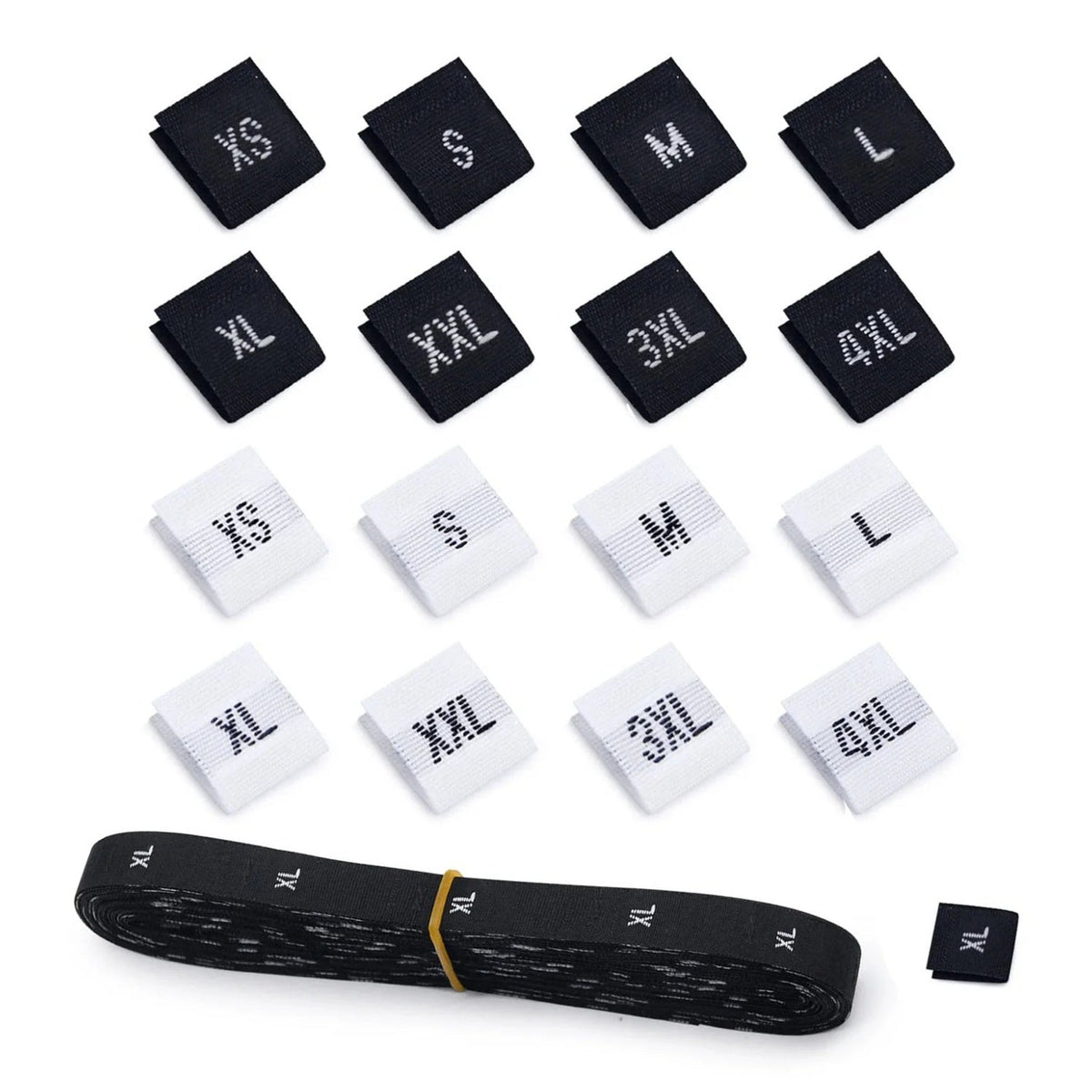 500 Clothing Size Label Tags 18x12mm XS-4XL Black on White – XS Black, S Black, M Black, L Black, XL Black, XXL Black, 3XL Black, 4XL Black, XS White, S white, M White, L White, XL White, XXL White, 3XL White, 4XL White