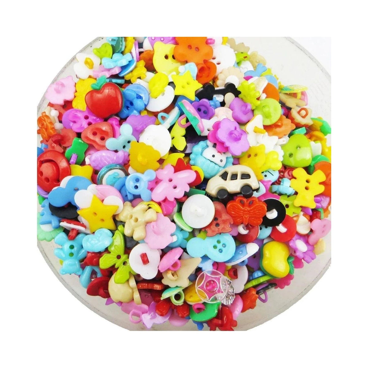 50/100pcs Mixed Shape Buttons & Brooches for Kids Clothing