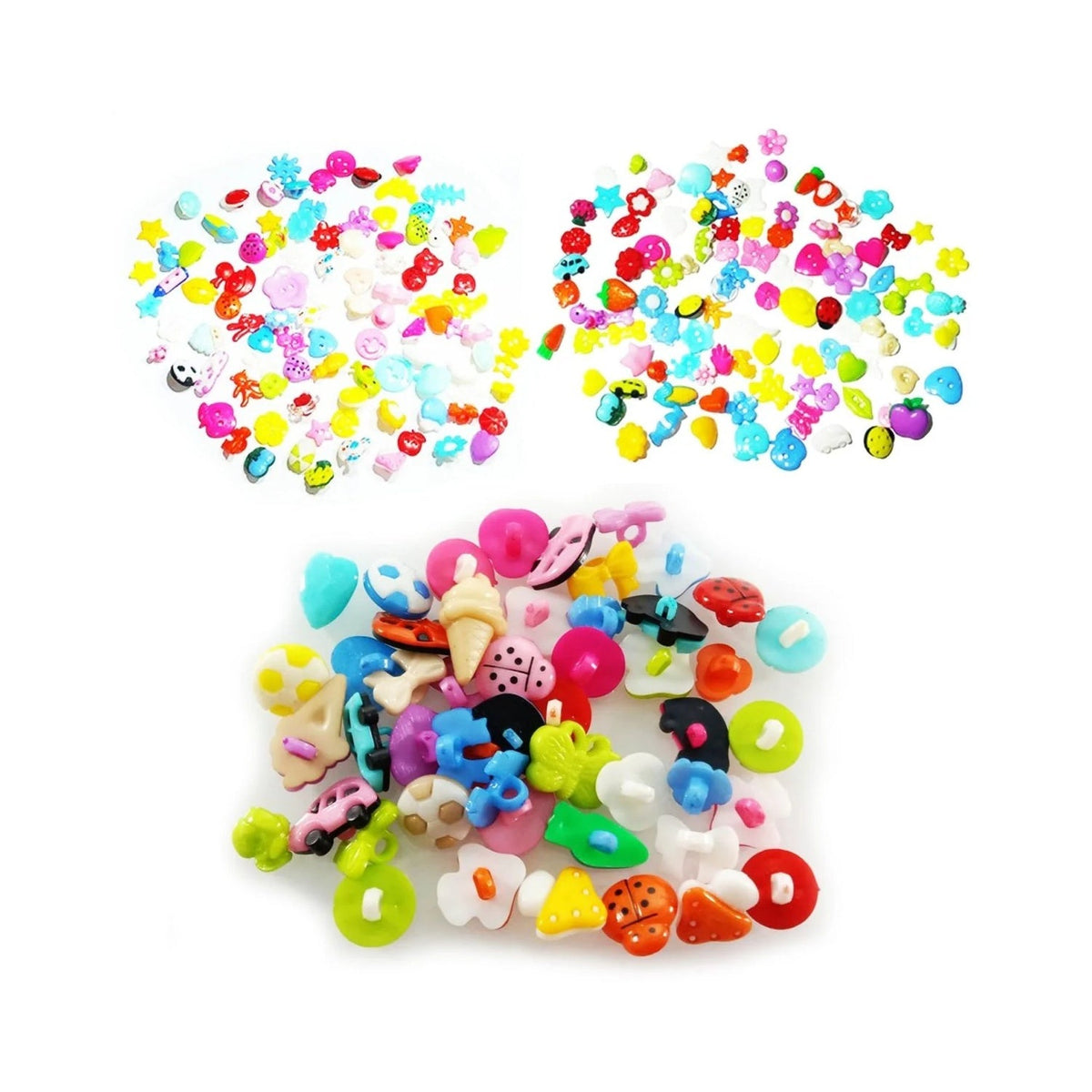 50/100pcs Mixed Shape Buttons & Brooches for Kids Clothing