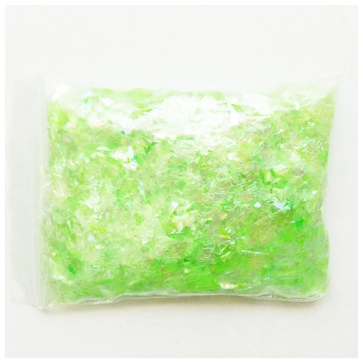 50g Holographic Nail Decoration Flakes 3D Sequin – Green (w/ touch of yellow)