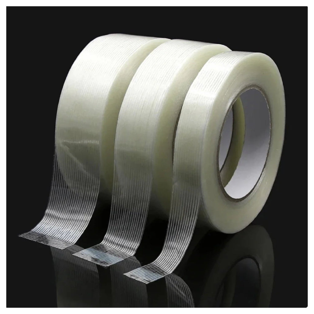 50m Fibreglass Tape 5mm-50mm Transparent Striped