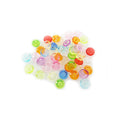 50 Transparent Acrylic Buttons 12mm Mixed Colour