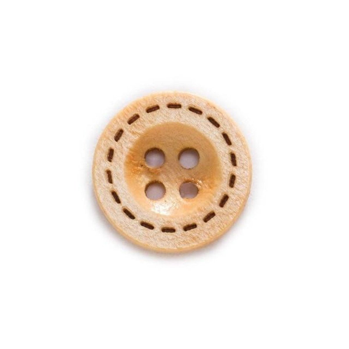 50pcs 13-18mm 4-Hole Wooden Buttons for Clothing – Light Brown 15mm