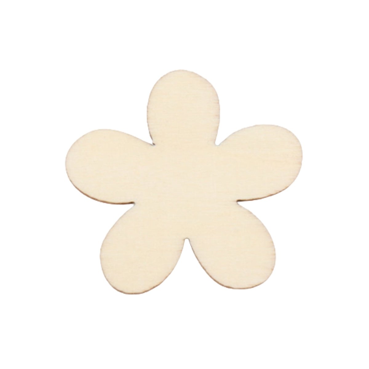 Natural Wooden Flower & Butterfly Shape Blanks – 50 pcs – 15mm Flowers