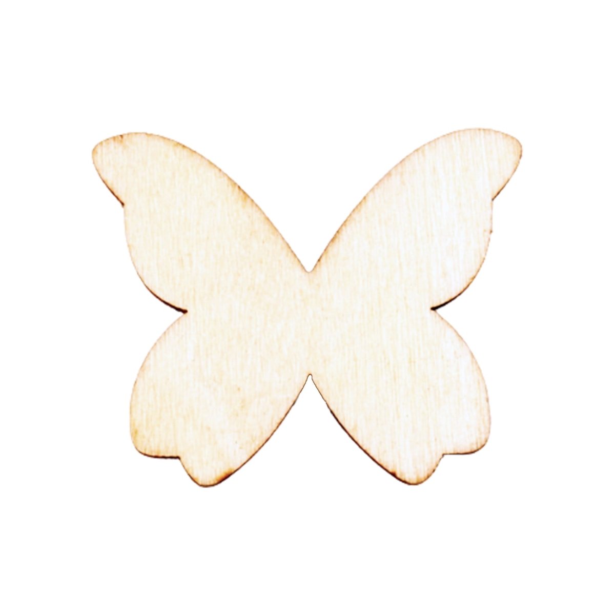 Natural Wooden Flower & Butterfly Shape Blanks – 50 pcs – 30mm Butterflies