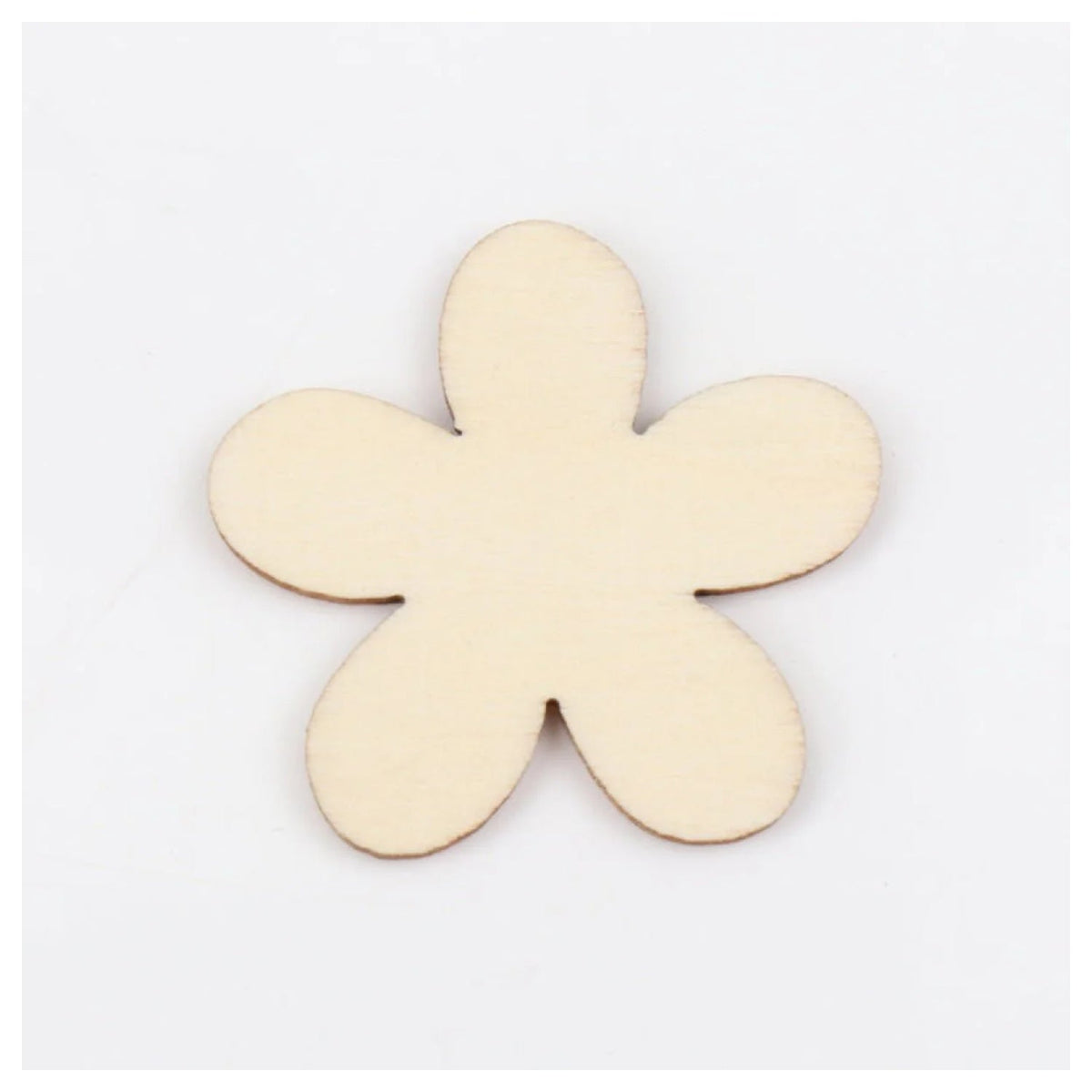 50pcs Natural Wooden Flower Pattern Blanks 15-35mm