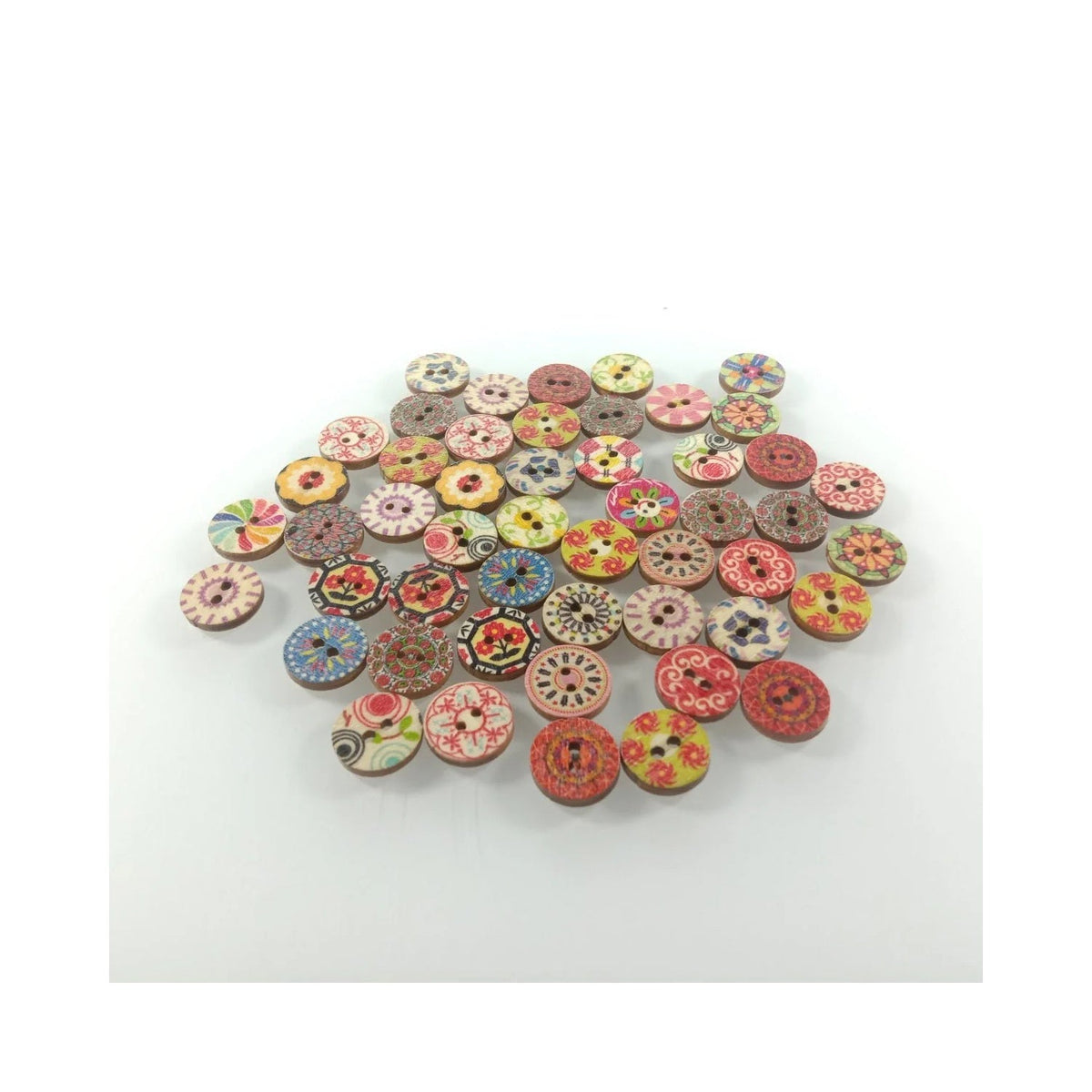 50pcs 15mm Wooden Buttons for Crafts