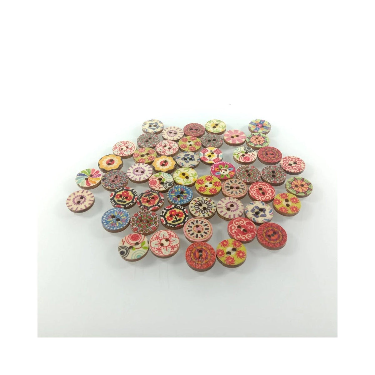50pcs 15mm Wooden Buttons for Crafts
