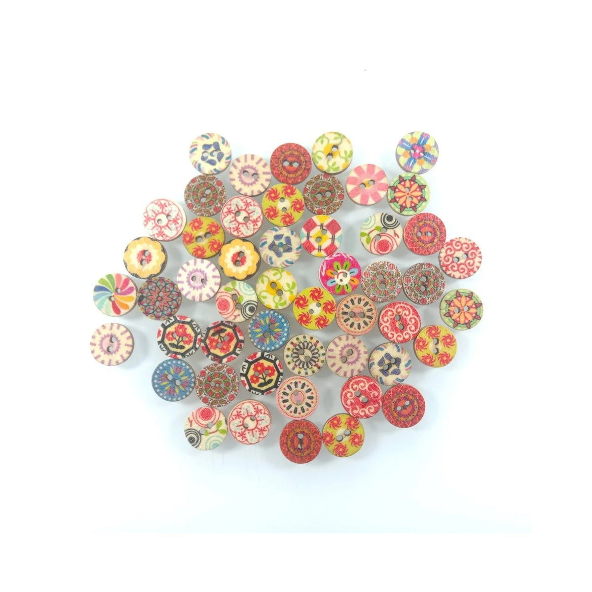 50pcs 15mm Wooden Buttons for Crafts