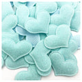 50pcs Glitter Padded Heart Felt Appliques 35mm x 30mm – Blue