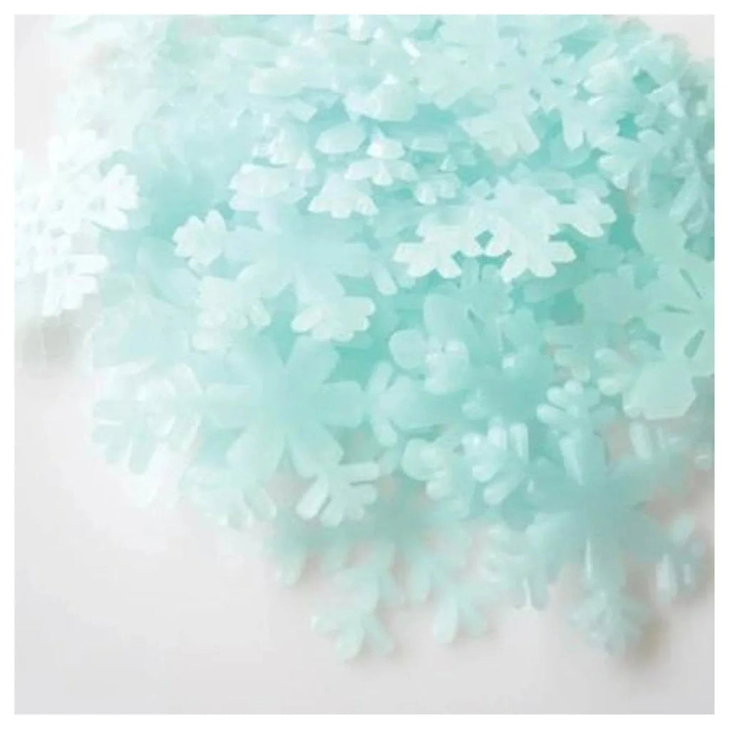 50pcs 3D Snowflake Glow In The Dark Wall Stickers – Blue