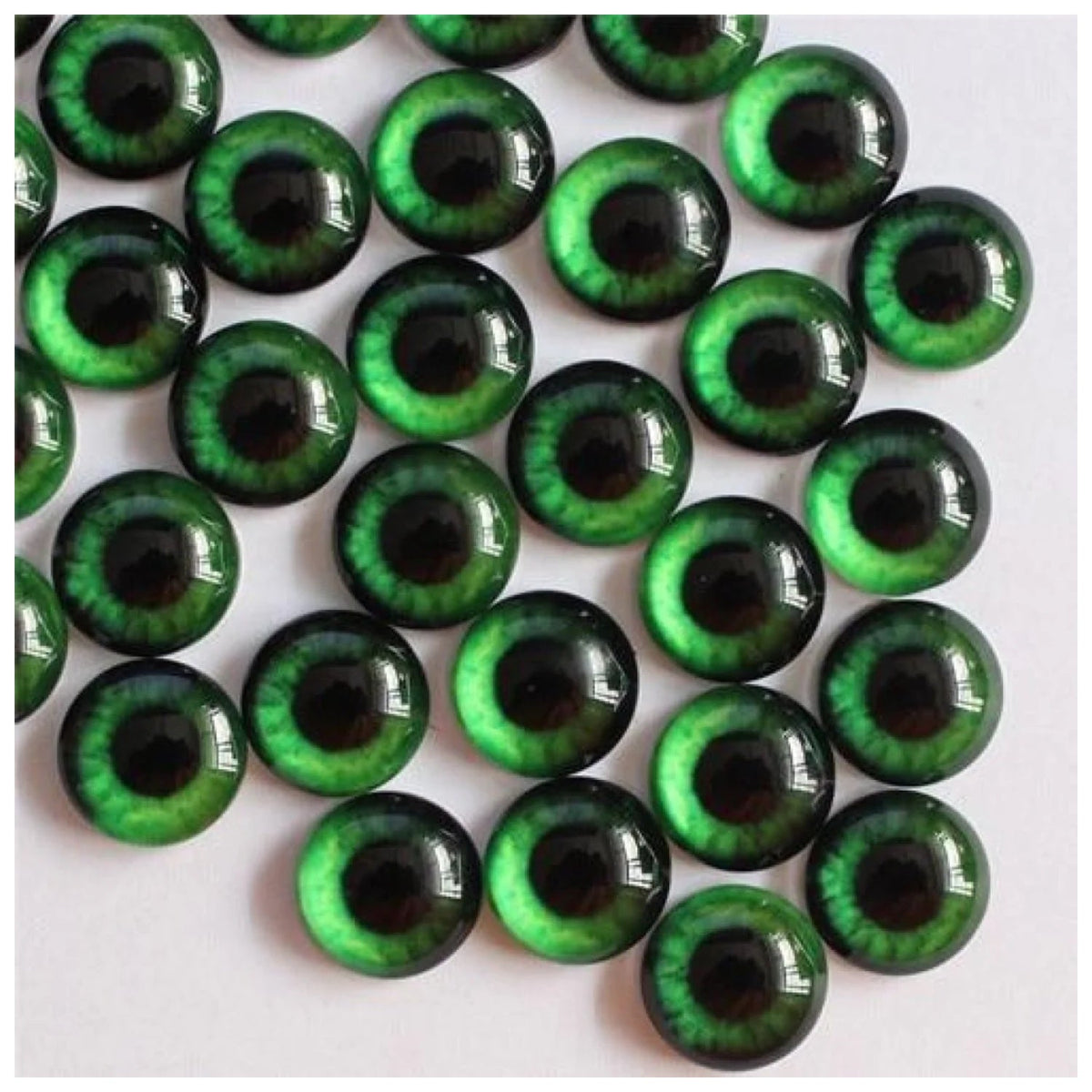 50pcs 6mm-10mm Glass Cabochon Pendant Settings – Bright Green / 6mm, Bright Green / 8mm, Bright Green / 10mm